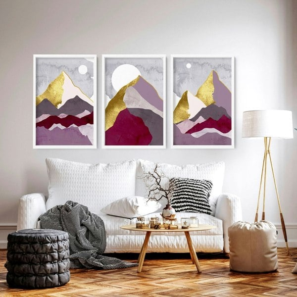 Wall prints living room | set of 3 Scandinavian wall art