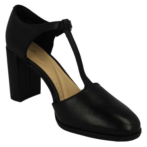 Clarks Ladies Clarks T-Bar Heeled Court Shoes Freva85 Bar