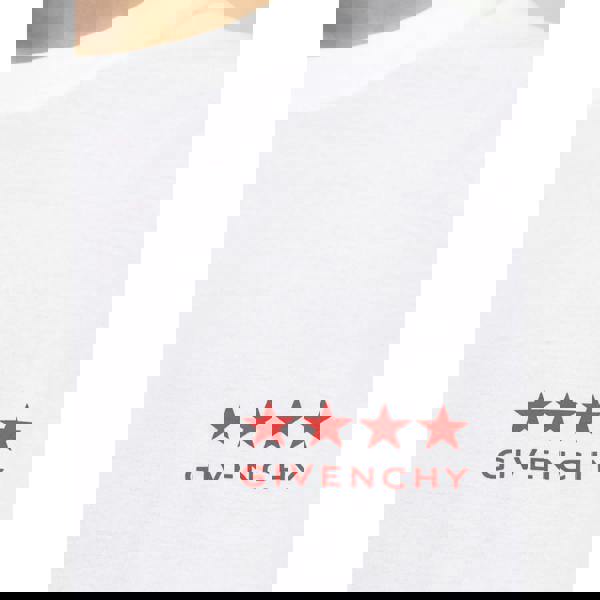 Givenchy 4-Star Printed Logo T-Shirt   in  White