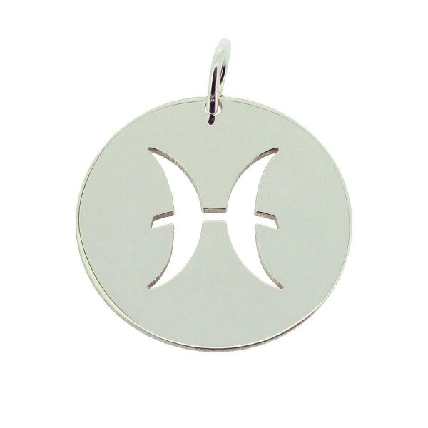Christopher James of London Sterling Silver 24mm Round Zodiac Pendant With Optional Chain