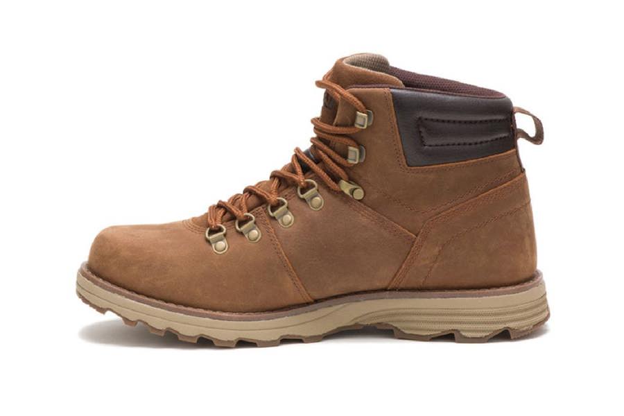 Caterpillar CAT (Caterpillar) Mens Sire Waterproof Brown Sugar Leather CAT Safety Work Boots