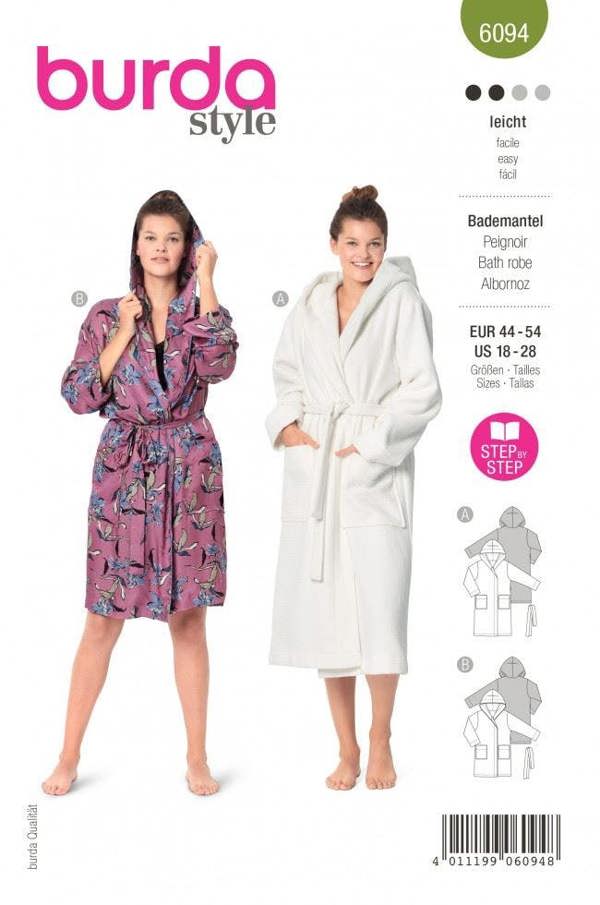 Burda Sewing Pattern 6094 Robes For Women, 18-28 (44-54) - Easy