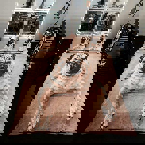 Smart Living 3D Duvet Cover and Pillowcase Set - Pug