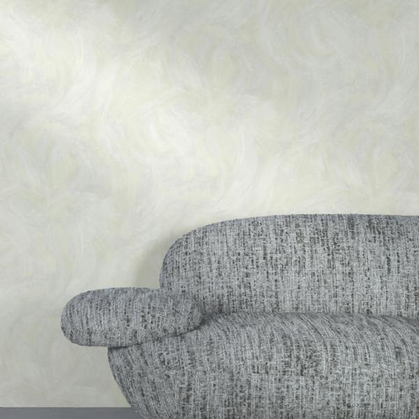 Grandeco Serra Rustic Limewash Chalk Paint Distressed Plaster Effect Textured Wallpaper, Light Grey Pearl