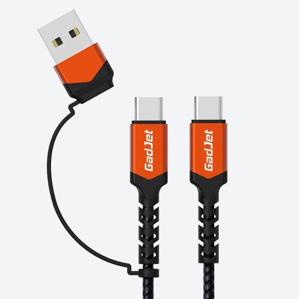 GadJet 2m USB-C to USB-C Cable + USB-A Adapter