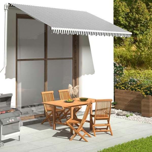 Berkfield Replacement Fabric for Awning Anthracite and White 3.5x2.5 m