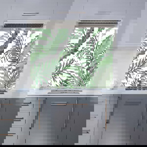 Warren Reed - Designer Trendy Tropical Leaves Kitchen Splashback