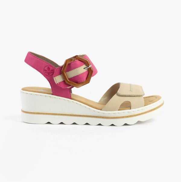Rieker 67476-31 Womens Sandals - Beige Combination