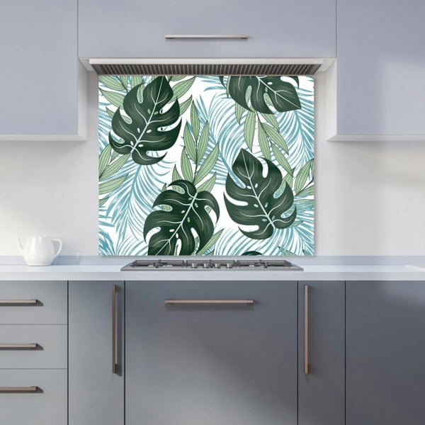 Warren Reed - Designer Tropical Pattern, Bright Plants, Flowers Kitchen Splashback