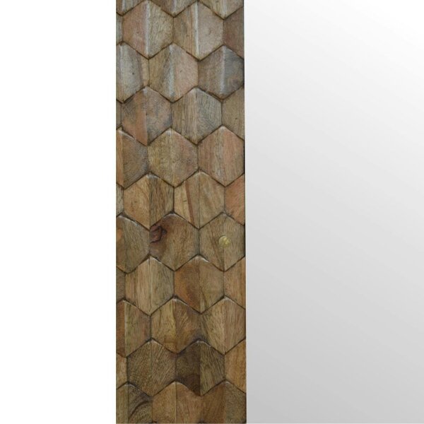 Wyld Haus Otranto Pineapple Carved Mango Wood Mirror Cabinet
