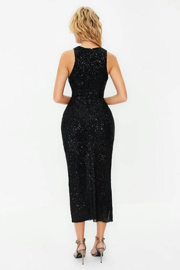 WOVCOR Sparkling Sequined Elegant Evening Dress