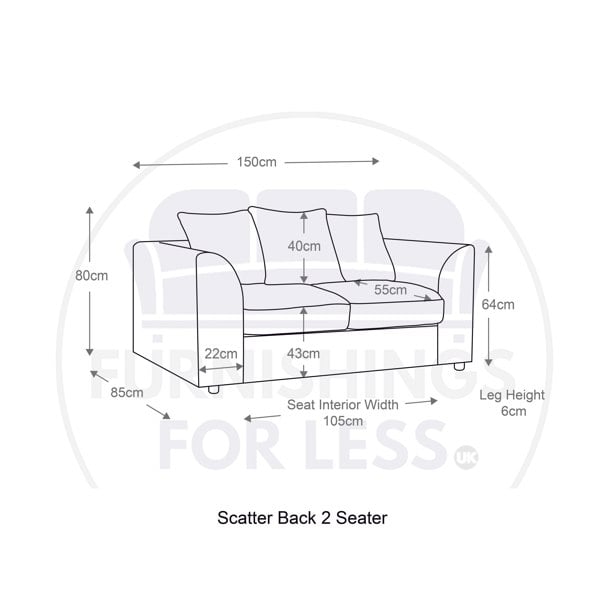 Byron Dundee Chenille Fabric 2 Seater Sofa - 5