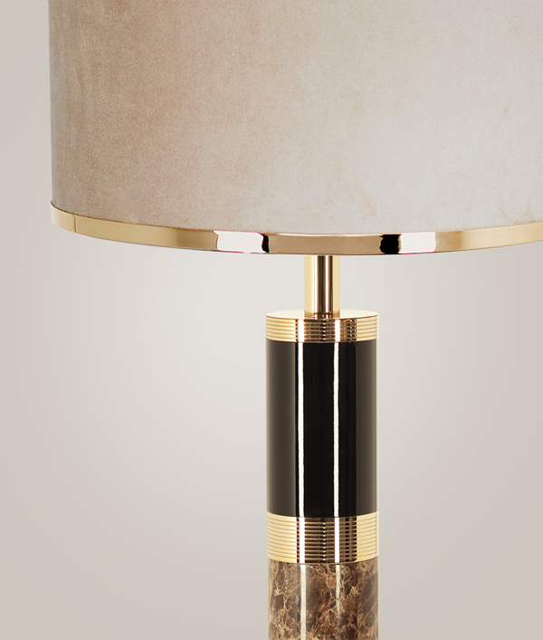 Castro Lighting Berlusconi Marble & Polished Gold Luxury Floor Lamp