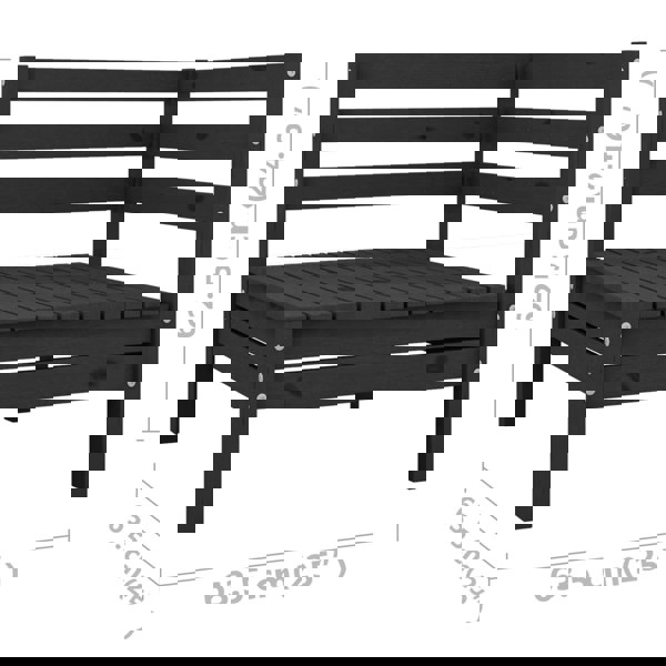 Berkfield 7 Piece Garden Lounge Set Black Solid Wood Pine