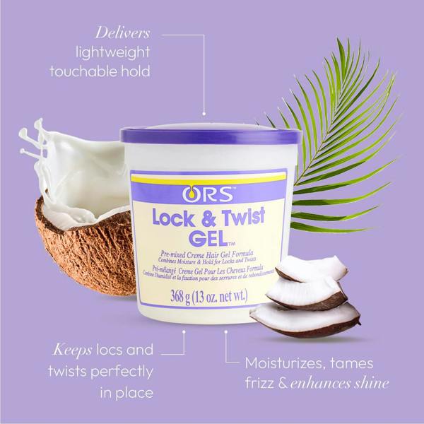 ORS Lock & Twist Gel gives natural hold, adding moisture and shine to the hair.