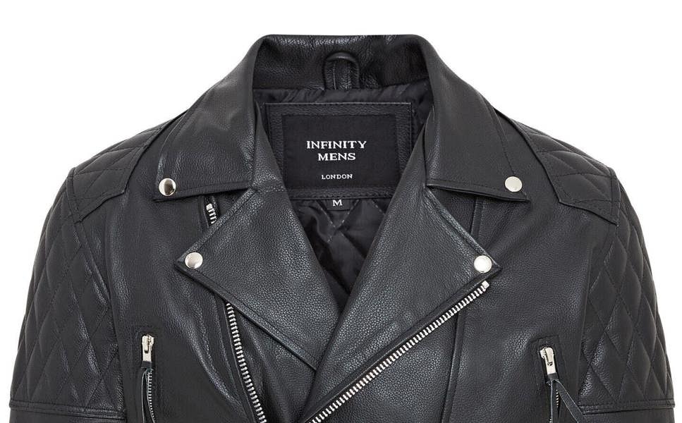 Infinity Leather Mens Cowhide Leather Brando Biker Jacket - Garland
