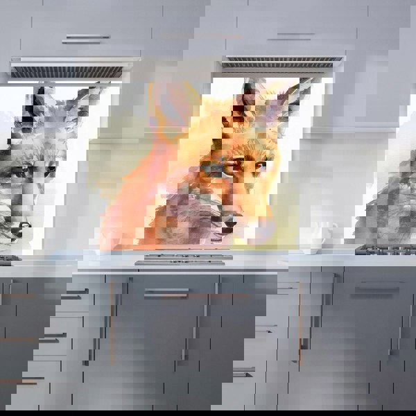 Warren Reed - Designer Fox Watercolour Kitchen Splashback