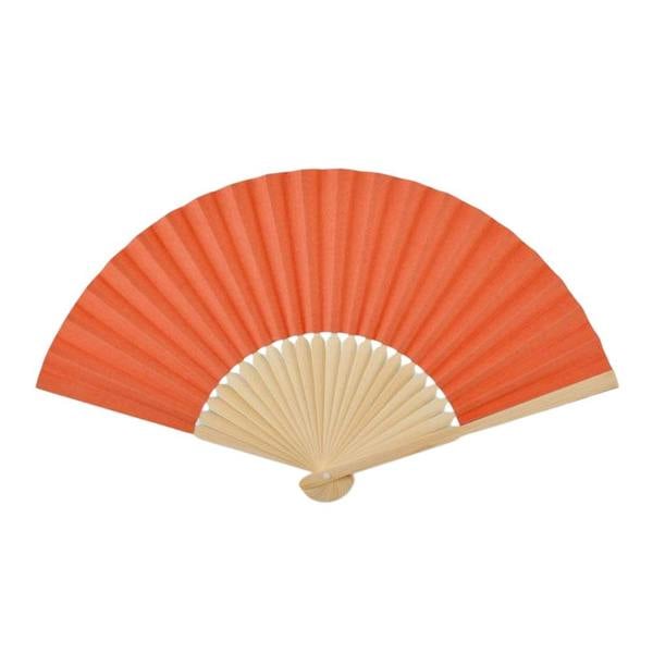 MidOcean Fanny Bamboo Handheld Fan - Orange - 