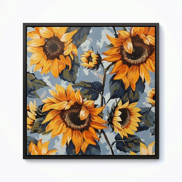 Warren Reed Sunflowers On A Sunny Day Framed Canvas