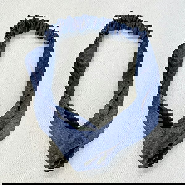 Twist Headband in Satin with Stretch Navy