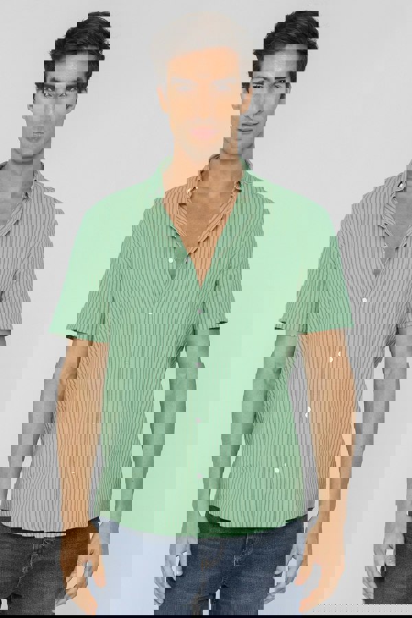 ENORSIA Men's Stripe Short Sleeve Shirt