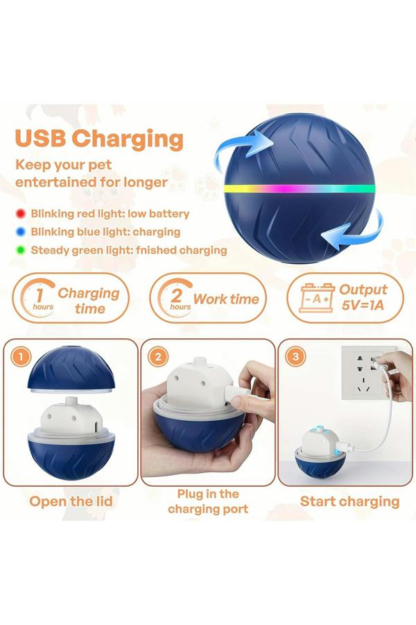 Dyzi Smart Bouncing Dog Ball 6.6cm USB Rechargeable Interactive Toy