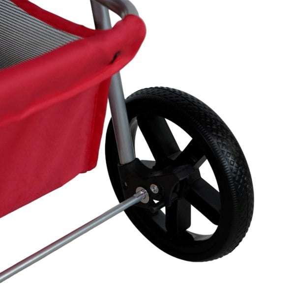 Monstershop Pet Stroller with Rain Cover – Red