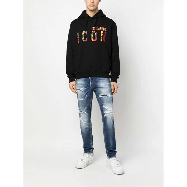 Dsquared Icon Tropical logo printed Hoodie   in  Multicoloured