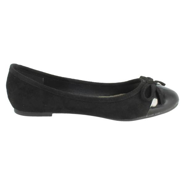 Spot On Ladies Spot On Flat Slip On Smart Casual Bow Detailed Shoes F80589