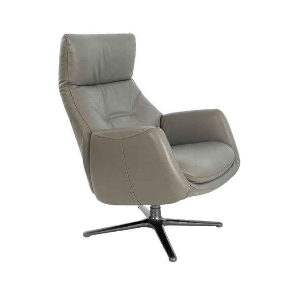 Angel Cerdá Dark Grey Leather Swivel Recliner 5092