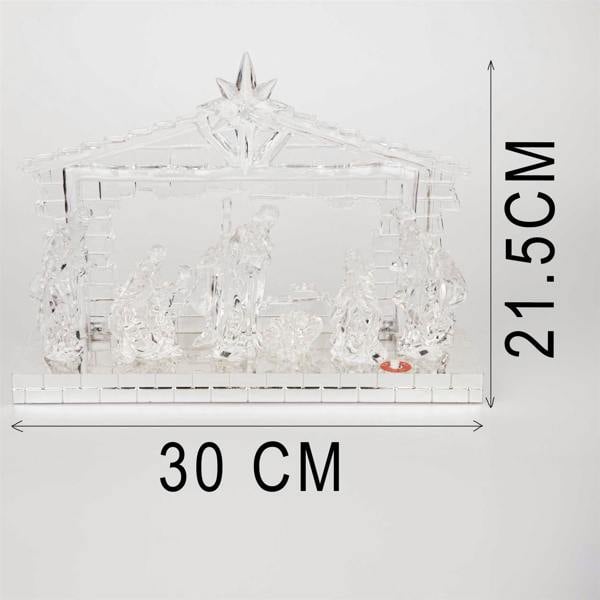 5cm Acrylic Light Up Nativity Scene with LED Auto Changing Lights and Festive Carol Music image 5