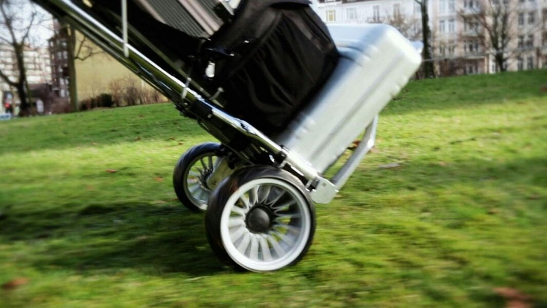 RuXXac Cross 2234-41V3 Folding Sack Truck Barrow for Rough Terrain, Hand Trolley Cart with Extra Wide Wheels, 100kg Capacity