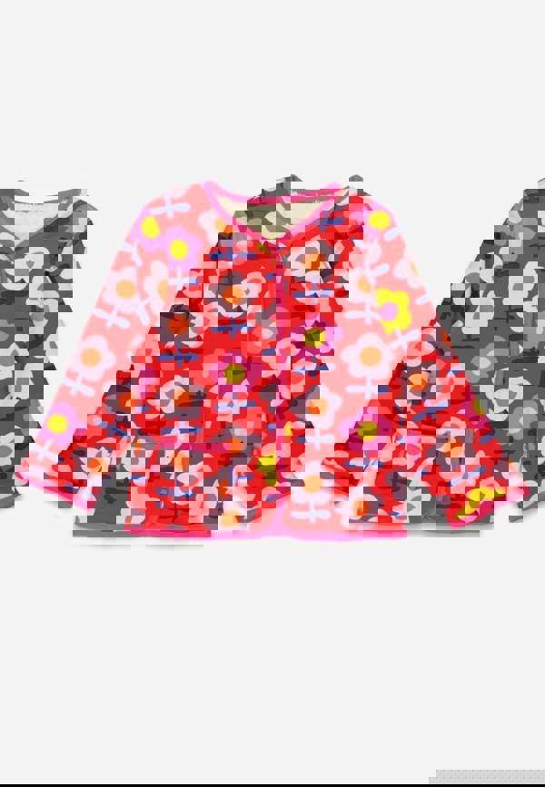 Organic Pink Flower Print Reversible Jacket - Toby Tiger