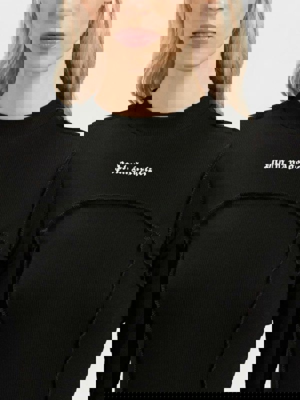 Palm Angels Logo Dress Long Sleeve Black - Supplied FashionPalm Angels