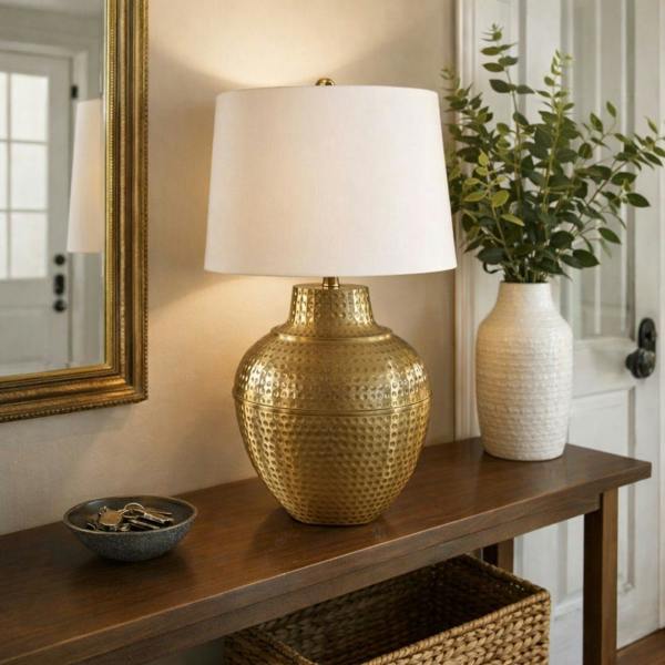 Pagazzi Lighting Vanya Gold Ceramic Table Lamp
