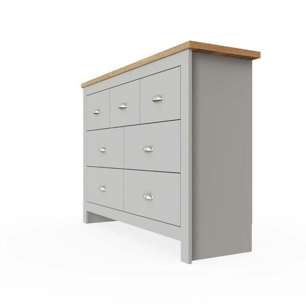 Timber Art Design Lisbon 7 Drawer Bedroom Chest of Drawers Storage Cabinet