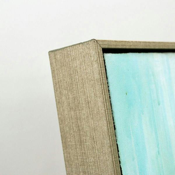 Pagazzi Lighting Mineral Aqua Haze Abstract Canvas with Brushed Silver Frame 100x80cm