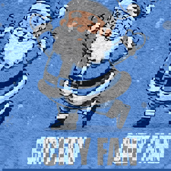 BritishmadeGifts Santa is a City Football Fan - Luxury Fleece Blanket 150cm X 150cm