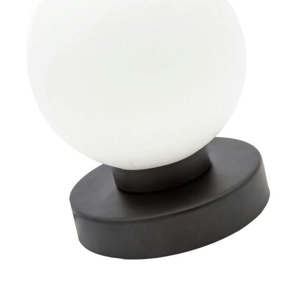 Contemporary Opal Glass Globe Table Lamp with Matte Black Round Base Image 4