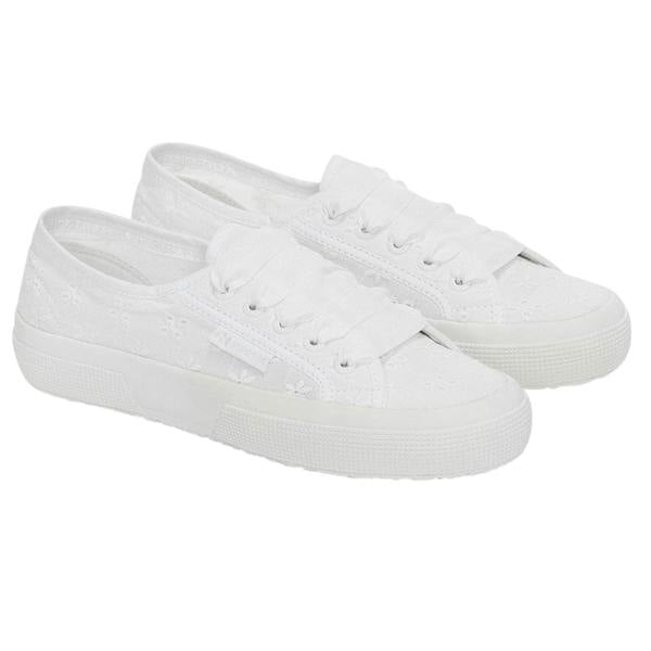 Superga Womens/Ladies 2750 Sangallo Flower Trainers - Total White