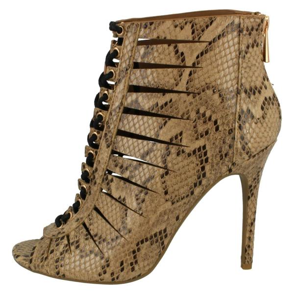 Anne Michelle Ladies Anne Michelle High Heel Lace Up Cut Out Sandal