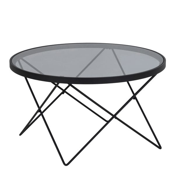 Furniture To Go Cuxton Black Coffee Table, with Smoked Glass Top