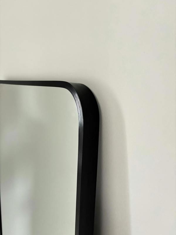 Downton Interiors Stunning Black Rectangular Metal Frame Wall or Floor Standing Dressing Mirror 145cm x 45cm - Soho Collection