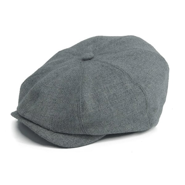 Gamble & Gunn Lloyd - Soft Grey 8 Panel British Made Cap Merino, Angora and Cashmere Welsh Wool Mix 