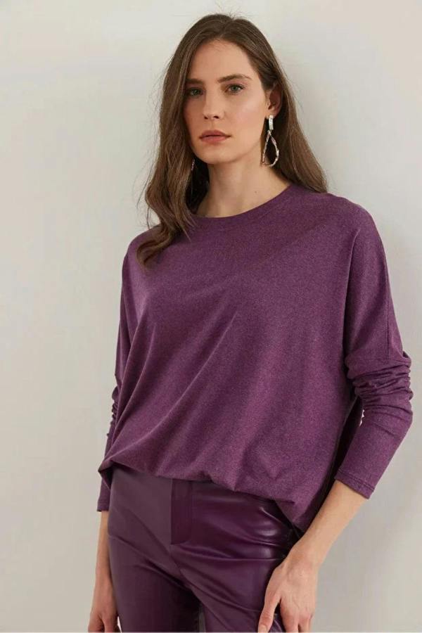 Hoxton Gal Crew Neck Batwing Wool Sweater