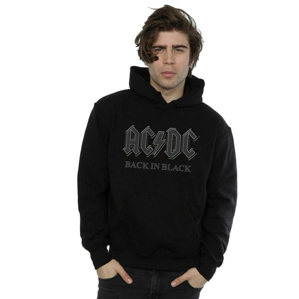 AC/DC Mens Back In Black Hoodie - Black