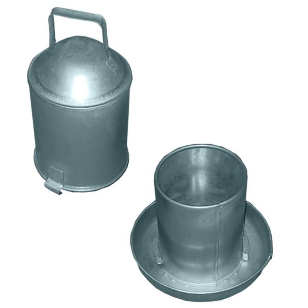 Ketoplastics Chicken Drinker Waterer Traditional Drinker, 2.3L Capacity, Galvanised Steel with Handle for Hens, Ducks, Geese - Half Gallon