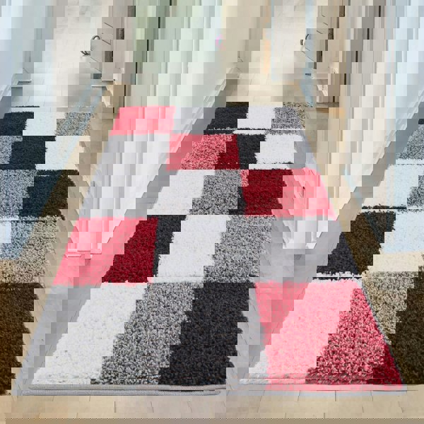 Myshaggy Geometric Red Rug