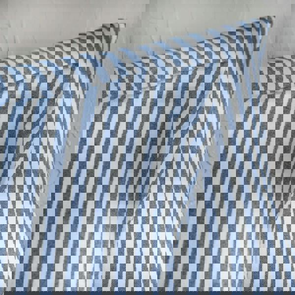 Soak&Sleep Mediterranean Blue Herringbone Stripe Cotton Pillowcases