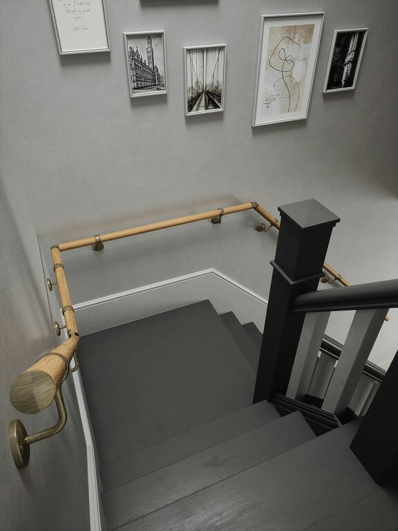 Handrails Direct Packwood Light Oak Quarter Landing Handrail